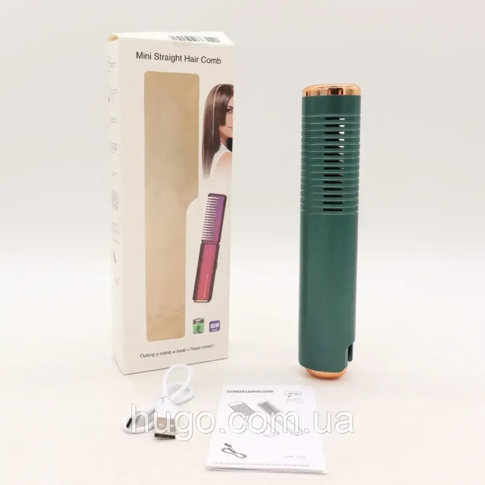 Портативная расческа для укладки волос с USB, HAIR COMB LY-297, Зеленая / Прямая расческа выпрямитель для воло - фото 10 - id-p2199979467