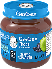 Пюре GERBER Яблуко і чорнослив", 130г