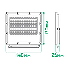 Світлодіодний прожектор 30Вт Ardero LL-3030 ARD PRO 30W LED 3600Lm 6500K 100-277V 140х120х26мм IP65 сірий, фото 3