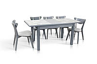 Стол обеденный Дели (1150+390)*740, серый