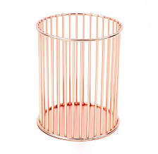 Стакан-органайзер металевий 403 для зберігання пензлів, пилок, канцелярії Бронза