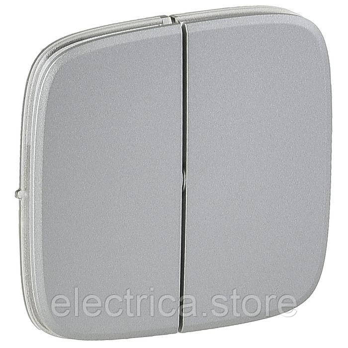 Клавіша подвійна Valena ALLURE алюміній 755027, фото 1