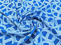 Ткань Плательный креп абстракция, синий