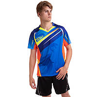 Комплект одежды для тенниса мужской футболка и шорты Lingo LD-1811A размер 3XL цвет синий-оранжевый sm