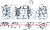 Компрессор кондиционера FORD B-MAX, FIESTA VI, FOCUS III 1.25-1.6D 06.08- ( 890655 | NISSENS )