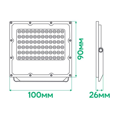 Светодиодный прожектор 20Вт Ardero LL-3020 ARD PRO 20W LED 2400Lm 6500K 100-277V 100х90х26мм IP65 серый - фото 2 - id-p349823351