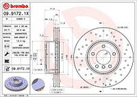 Тормозной диск, BREMBO Xtra, Перфорированный, передняя, лев./прав, BMW 5 (E60), 5 (E61), 6 (E63), 6 (E64)