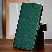 Шкіряний чохол книжка з хлястиком для телефону ZTE nubia Z50 Ultra від Jk-case, зелений