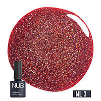 Гель-лак NUB Night Light NL03 (красный, светоотражающий), 8 мл