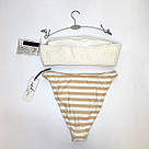 Купальник Бандо Victoria's Secret Бандо з високими плавками, Жатка, Білий М, фото 6