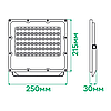 Світлодіодний прожектор 100Вт Ardero LL-3100 ARD PRO 100W LED 12000Lm 6500K 100-277V 250х215х30мм IP65 сірий, фото 3