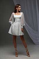 Элегантное свадебное короткое платье молочного цвета, S, молочный