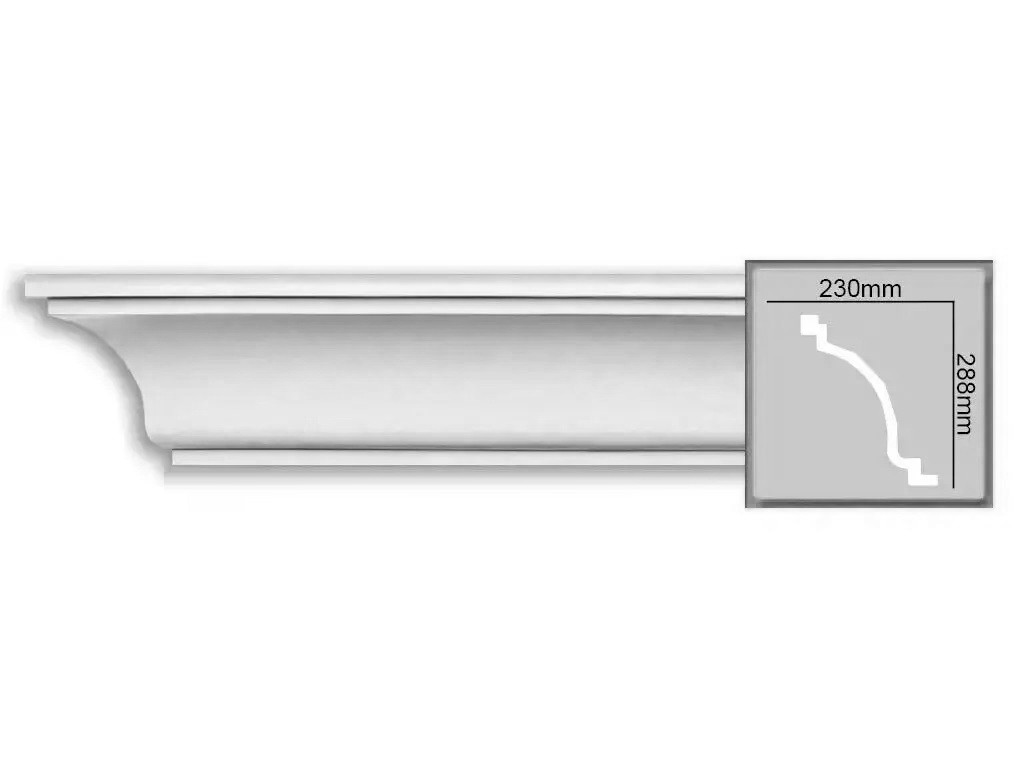 Стельовий плінтус Gaudi P2031 (28,8х23)см, довжина 2м