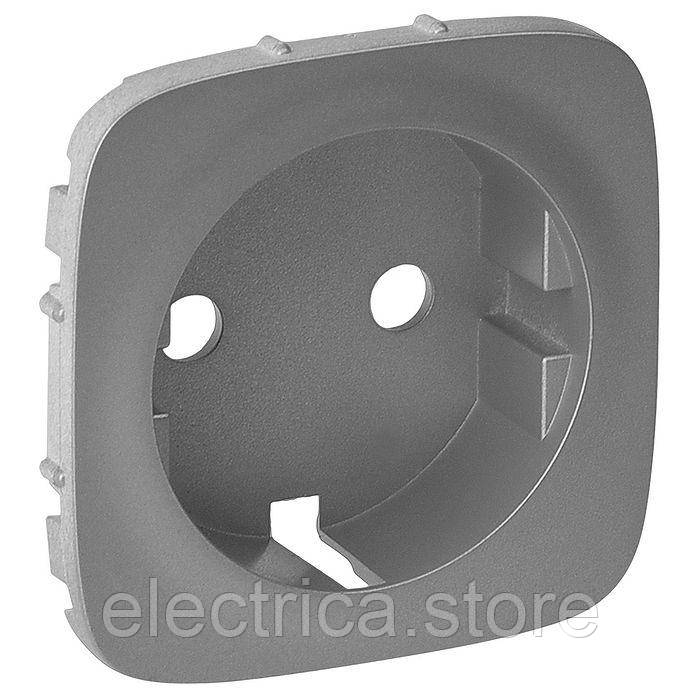 Накладка розетки с заземленням Valena ALLURE алюміній 755207, фото 1