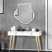 Зеркало настенное ассиметричное 80 см. Зеркала для прихожей, гостиной, ванной комнаты, дома Белый