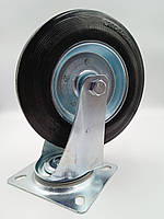 Колесо 200 мм  резинове з поворотним кронштейном з майданчиком Польща