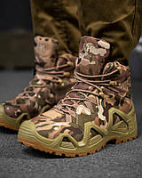 Тактичні черевики мультикам АК gortex / Армійські водонепроникні берци / Військові дихаючі черевики