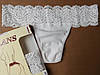 Набір трусиків 2 шт стрінги з бавовни Lans 22/030 мереживна гумка низька посадка (розміри: S-XL) молочні, фото 2