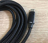 Кабель для швидкого заряджання Type-C Power Fast Charge 100w з дисплеєм 2м Black, фото 2