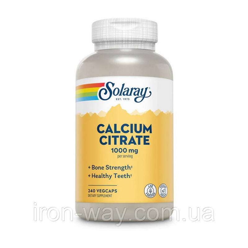 Solaray Calcium Citrate 1000 mg (240 veg caps), фото 1