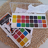 Фарби акварельні Kite Dogs 24 кольори Великий набір акварельних фарб Яскраві фарби для малювання