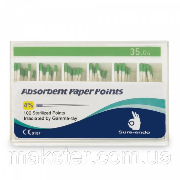 Штифты бумажные Sure-Endo 0.4 № 35 , 100шт - фото 1 - id-p276472113