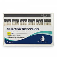 Штифты бумажные Sure-Endo 0.4 № 40, 100шт