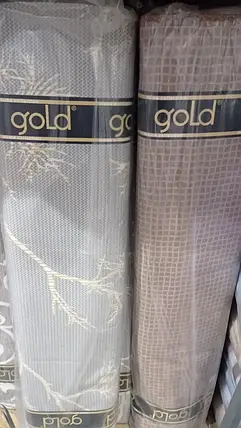 Тканина для постільної білизни Бязь "Gold" Lux GL4737 (A+B) - (50м+50м) гілки на сірому з компанією, фото 3