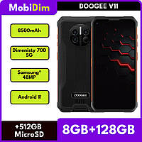 Противоударный смартфон Doogee V11 8/128GB 8500mAh Samsung® 48MP 2SIM Dimensity 700 5G Orange