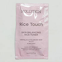 Тонер для підтримки мікробіома шкіри обличчя Hollyskin Rice Touch Centella&Hyaluronic Acid 10 мл