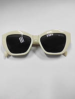 Модні сонцезахисні жіночі окуляри брендові Жіночі очки білі кішечки градієнтом Polaroid