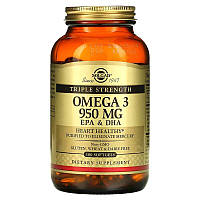 Омега-3 Omega 3 (EPA) жирні кислоти Омега-солгар 100 капсул 950 мг для загального здоров'я й імунітету