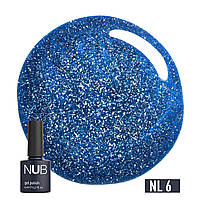 Гель-лак NUB Night Light NL06 (синий, светоотражающий), 8 мл