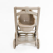 Пластикова коляска для ляльок Doloni Toys Eco Beige (0121/02eco) — стійка та стильна, фото 4