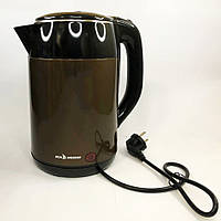 Электрочайник-термос металлический SeaBreeze SB-0201, стильный электрический чайник, бесшумный чайник