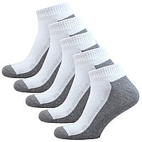Літні чоловічі шкарпетки короткі із сіткою 5 пар 41-45 білий сірий низькі спортивні шкарпетки