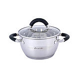 Набір каструль Kamille 6 предметів (1.8 л,2.5л, 3.5л) з нержавіючої сталі, фото 3