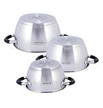 Набір каструль Kamille 6 предметів (1.8 л,2.5л, 3.5л) з нержавіючої сталі, фото 7