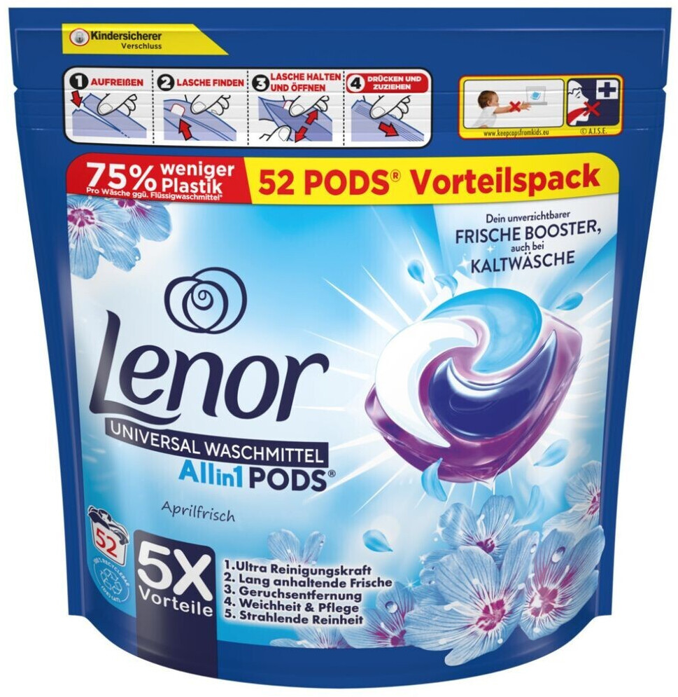 Капсули для прання універсал Lenor 4 в1 Водяна Лилія 52 капс, фото 1
