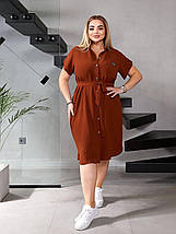 Літнє плаття рівного крою з тонкої тканини жатка великі розміри, фото 4