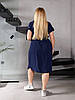Літнє плаття рівного крою з тонкої тканини жатка великі розміри, фото 9