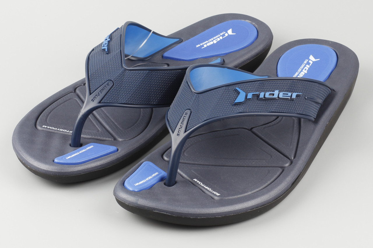 В'єтнамки чоловічі сині з чорним RIDER R LINE PLUS II AD 11315-AD270 Розміри 42 44 маломір на розмір, фото 1