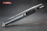 Нож строительный 9мм цельно металлический, автофиксатор Woodpecker FD-709