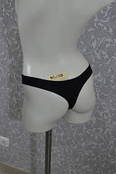 Трусики стрінги з бавовни (набір 2 шт) Lans низька посадка чорні (розміри: XS-L)