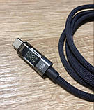 Кабель для швидкого заряджання Type-C 60 W 1 метр з дисплеєм Gray, фото 3