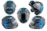 Шлем трансформер (size:ХL, сине-черный + солнцезащитные очки) LS-2