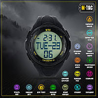 M-Tac тактические часы с шагомером Black, спортивно-тактические часы, мужские наручные часы, круглые часы EXT