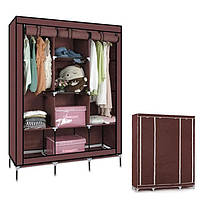 Каркасный тканевый шкаф-органайзер Storage Wardrobe на 3 секции 130*45*175см, Вместительный шкаф-гардероб