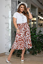 Літня спідниця вільного крою довжини міді з тонкої тканини розміри батал, фото 5