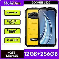 Противоударный смартфон Doogee S100 12/256GB 10800mAh 6.58 FHD+ 120Hz Samsung® 108MP 2SIM 4G LTE NFC Yellow